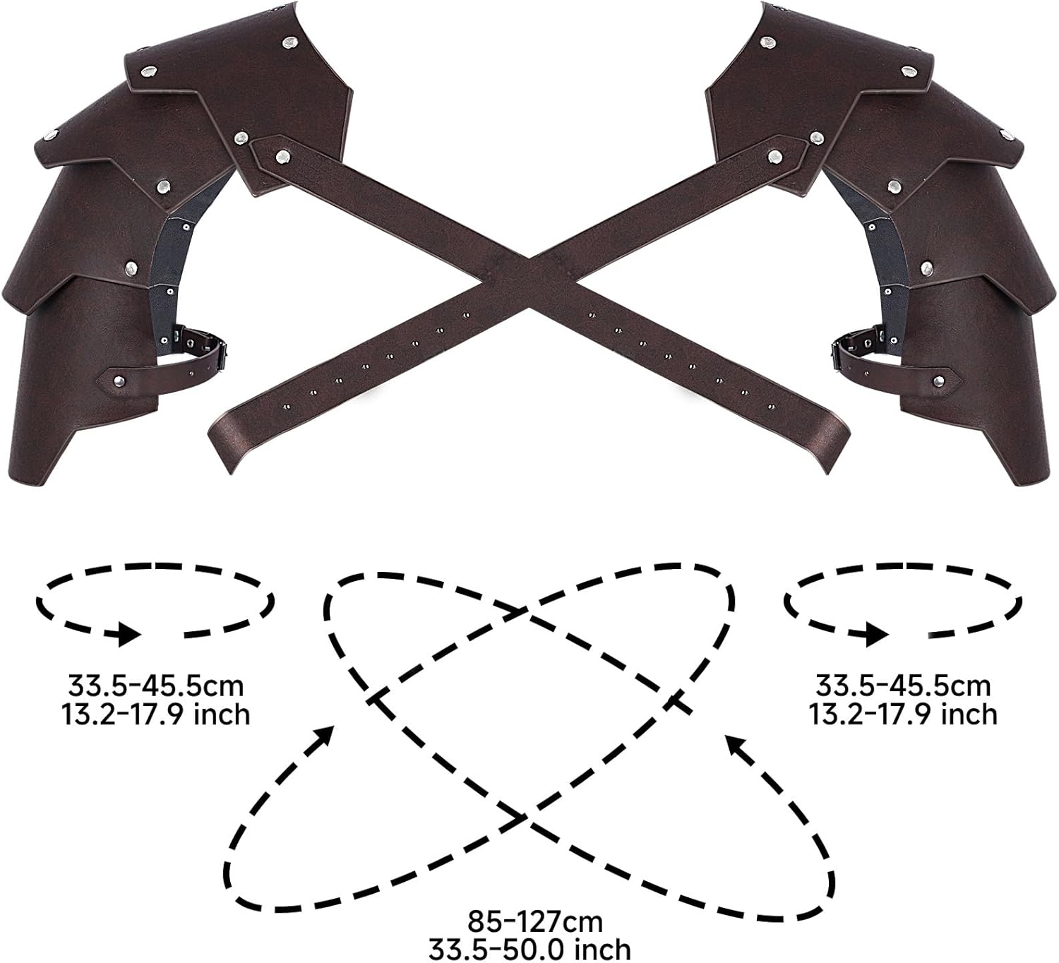 Medieval Double Shoulder Armor - Adjustable Faux Leather Renaissance Armor Accessories for LARP, Halloween, Knight Cosplay - Image 4