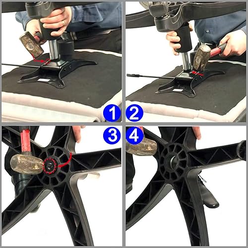 Miniatura 6 de AAGUT Reemplazo de cilindro de silla de oficina, pistón de choque de carrera de 6 pulgadas de largo, cilindro de elevación de gas de 450 libras, se