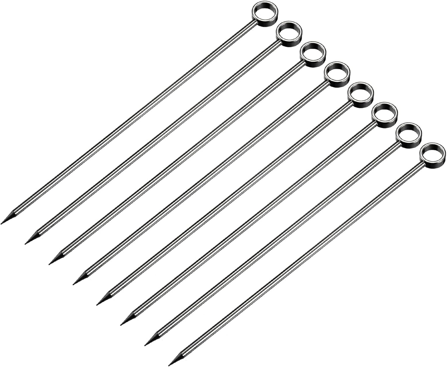 CASA J Metal Cocktail Picks 8Pcs, Reusable Stainless