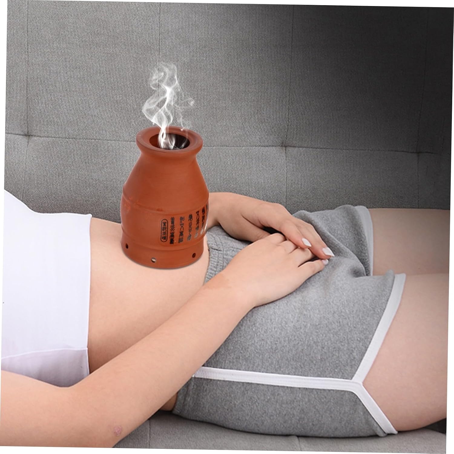 NOLITOY Portable Moxibustion Pot Ceramic Design for Safe Body Care Exhaust for Optimal Combustion Moxibustion Enthusiasts