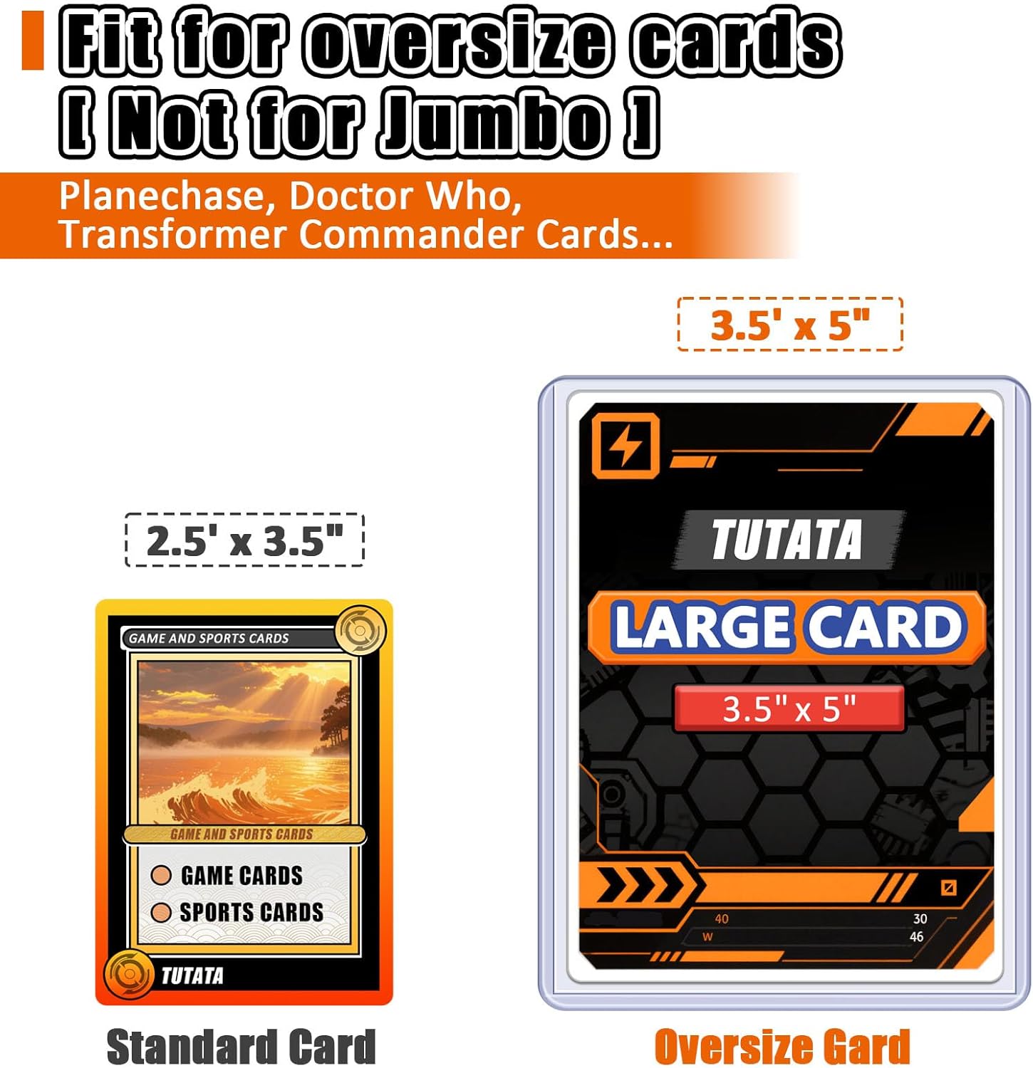 3.5x5 Inches Oversize Card Topload Holders – 12 Pack, Premium Top Loaders for MTG Planechase Cards, Clear Rigid Top Loader Protectors