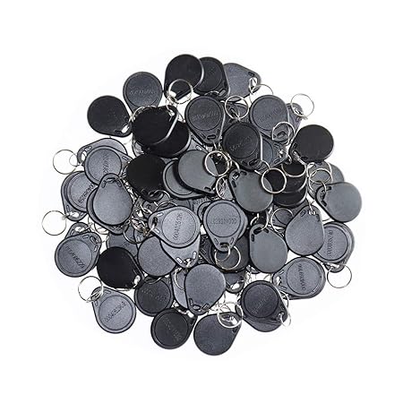 Getmorv 100PCS 125KHz RFID Key Fob Contactless Keyfob Proximity ID Card Token Tag Keypad Card for Door Lock Entry Access Control System Wholesale, Read Only