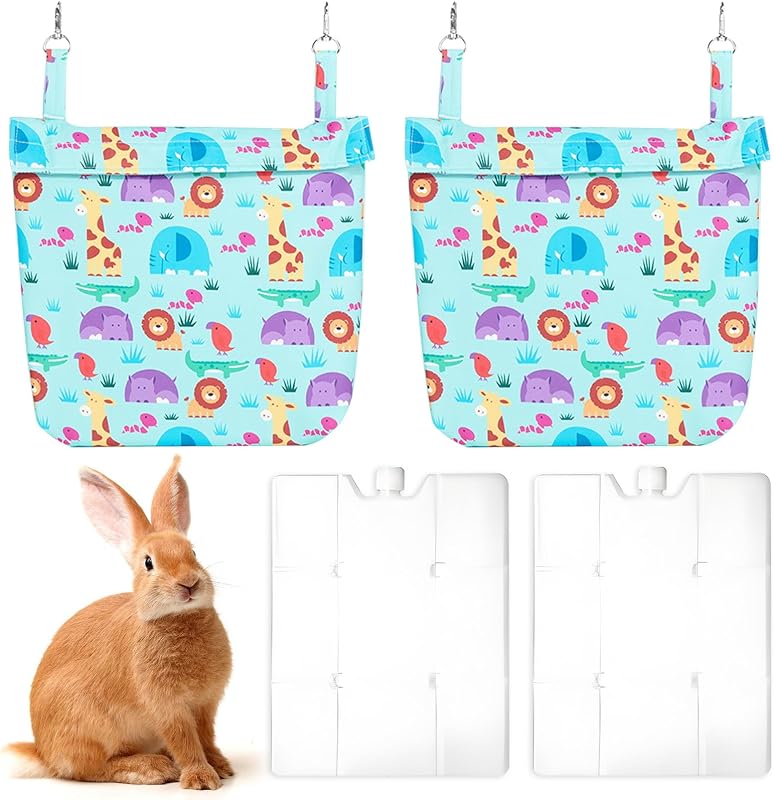 Bolsa térmica refrescante para coelhos com recipiente de gelo Hamiledyi, lavável, XX198-2A, conjunto com 2
