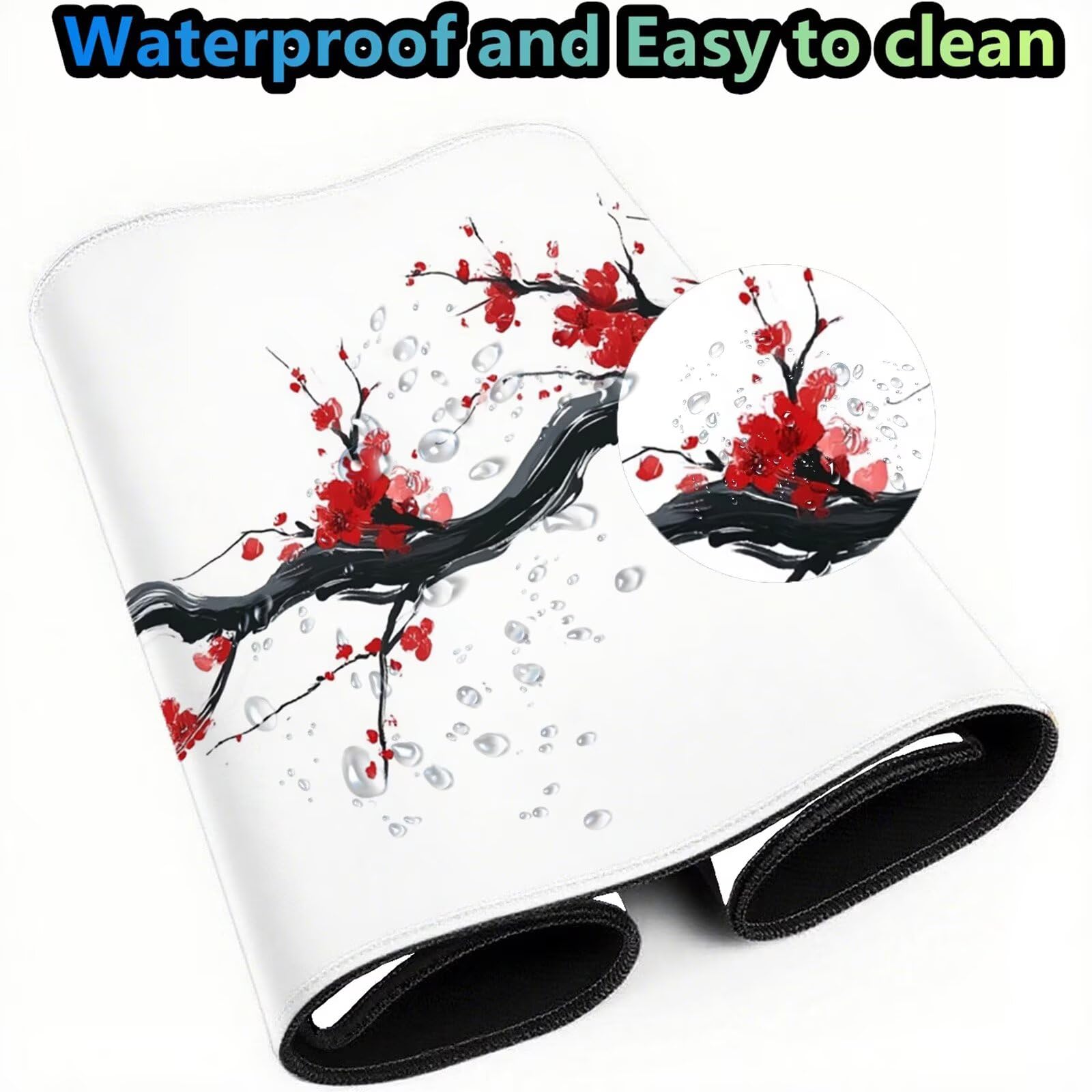Alfombrilla Ratón Blanco Alfombrilla Ratón XXL 1600x800x3mm Sucursales Mouse Pad Protector Escritorio Desk Mat Extra Grande Superficie Lisa y Base de Goma Antideslizante para Jugadores, PC, Model980