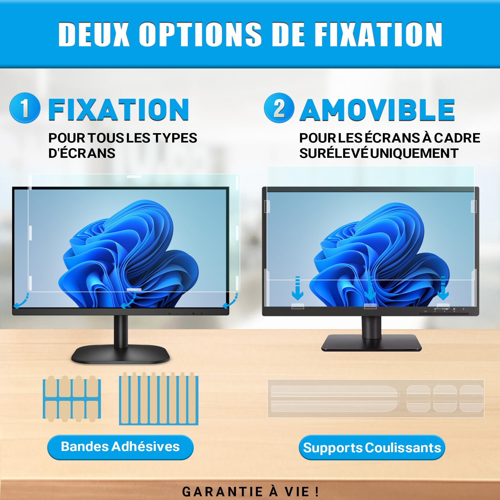 PYS Filtre Anti Lumiere Bleue PC 24 Pouces 16:9, Amovible Protection Ecran 24 inch, Film Mat Ecran PC 24 Pouces, Protege Anti-reflet Moniteur 24 Pouces