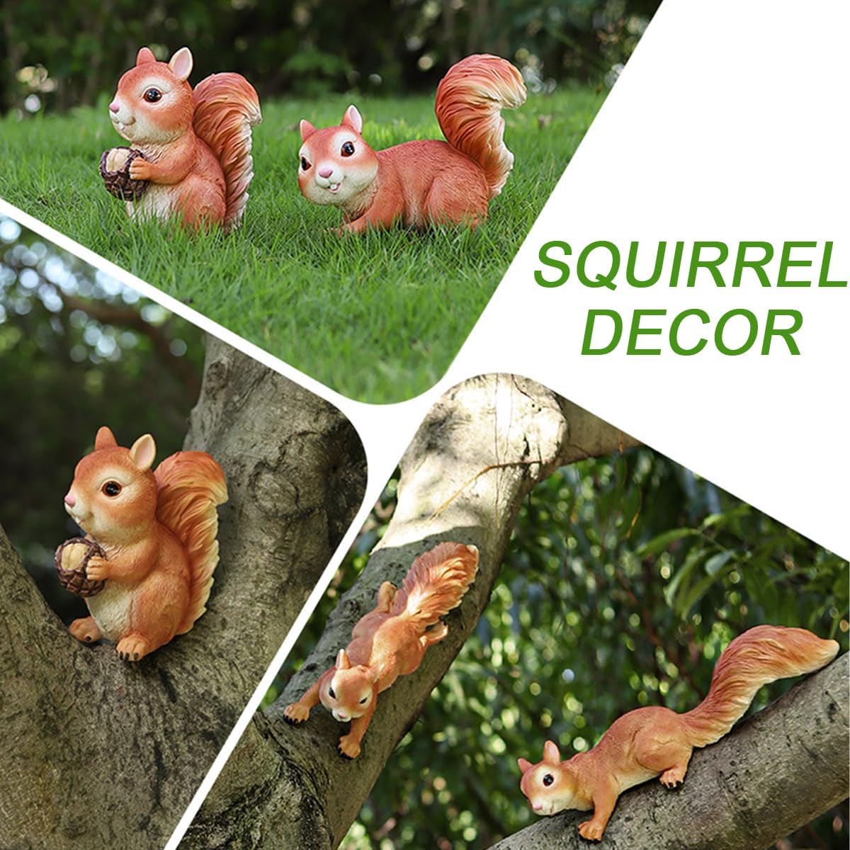 Squirrel Garden Statue Outdoor Decor, Squirrels Figurine for Yard Lawn Patio Balcony, Resin Squirrels Sculpture Decoration, Christmas Birthday Housewarming Gifts for Mom, Women (Squirrel-D)