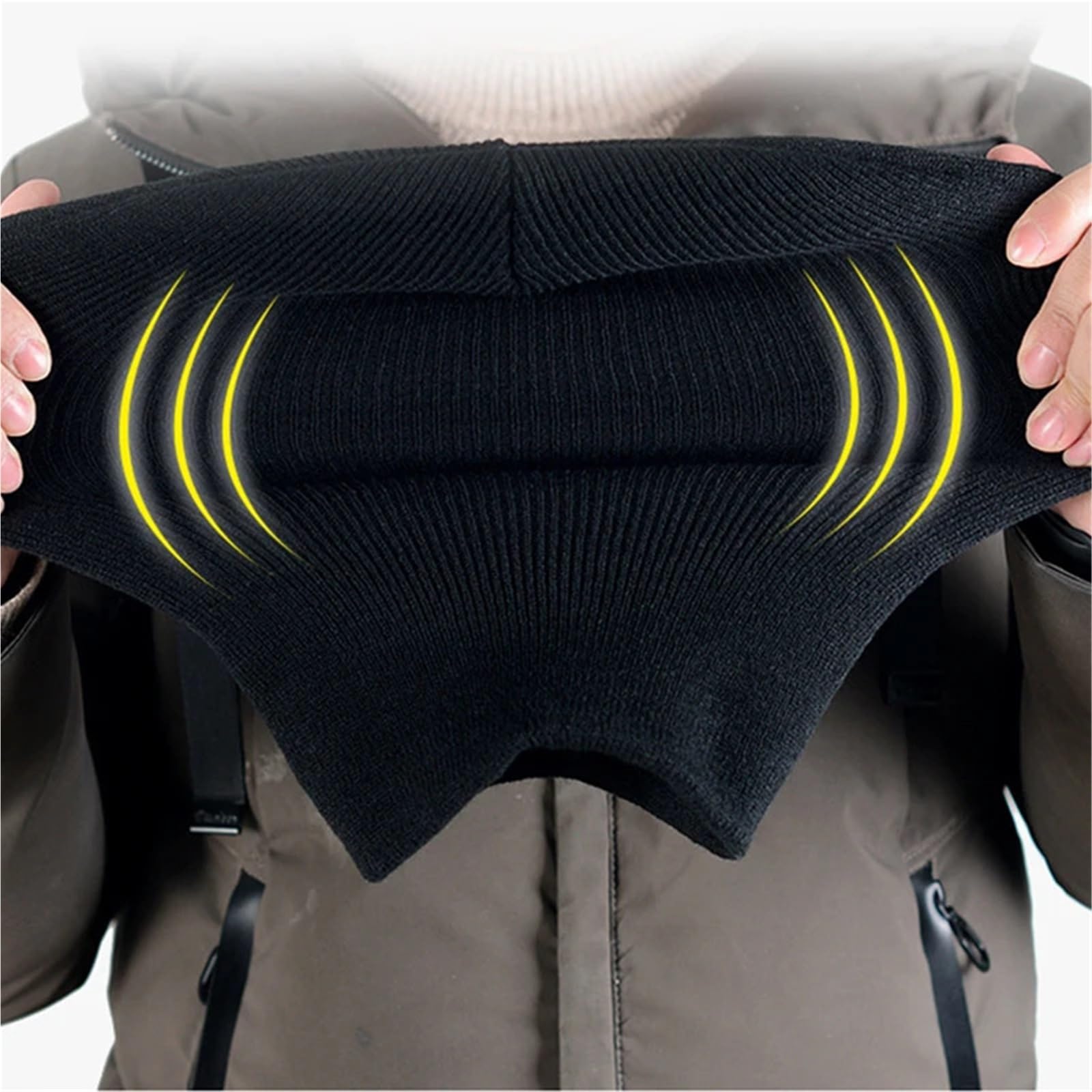 2Pcs Ski Mask Windproof Full Face Knit Hats Ski Mask Men Warm Winter Hats Knitted 3 Holes Ski Mask(Brown)
