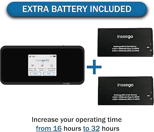 Miniatura 2 de EVDO-LINK Paquete para hotspot Inseego 5G MiFi M2100  WiFi portátil móvil 5G global con estuche y batería adicional para batería durante todo el día