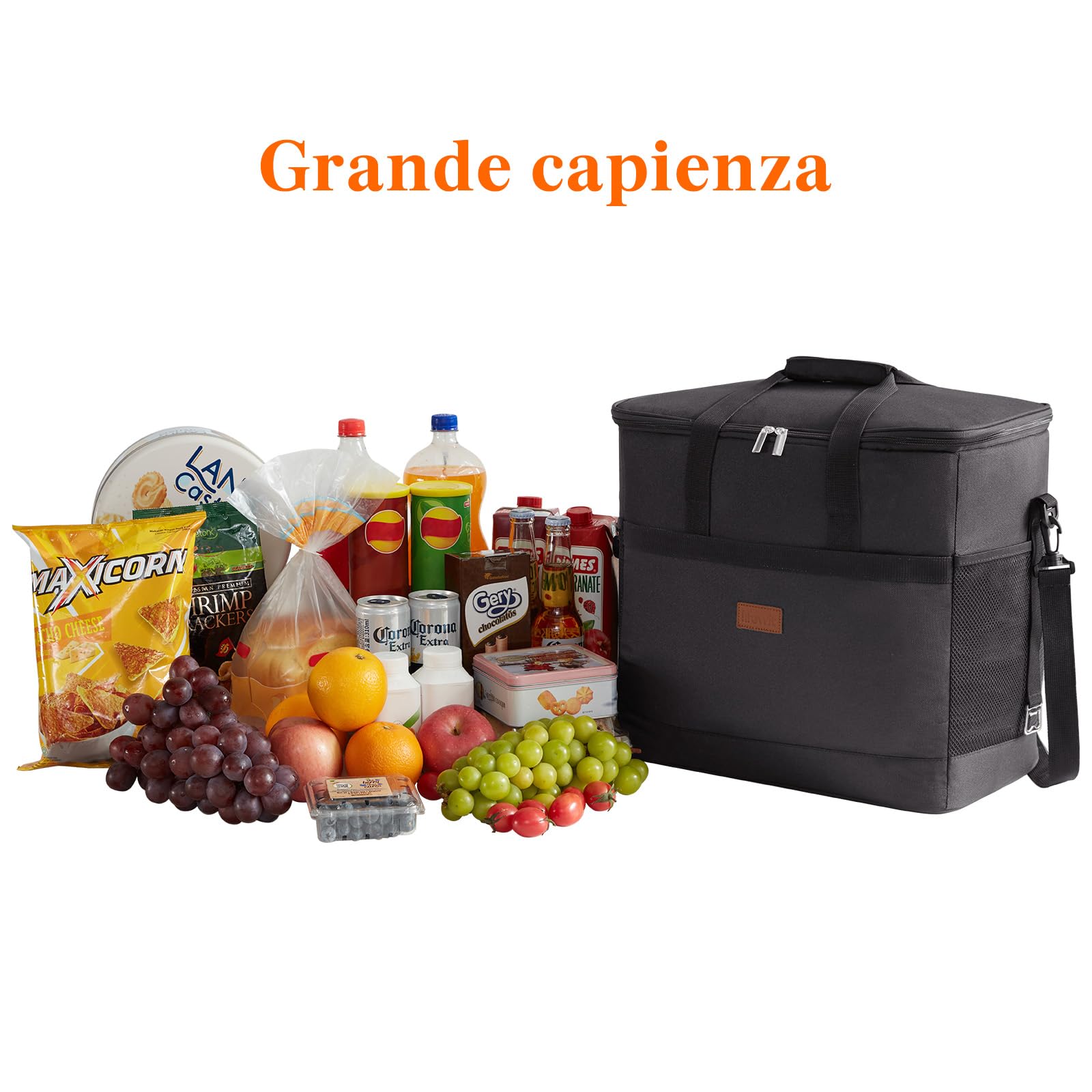 Lifewit Borsa Termica 40L, Borsa Frigo Grande per Uomini Donne Bambini, Cooler Bag Portatile, Borsa Porta Pranzo, Lunch Bag per Ufficio, Picnic, Campeggio, Mare, Barbecue, Nero