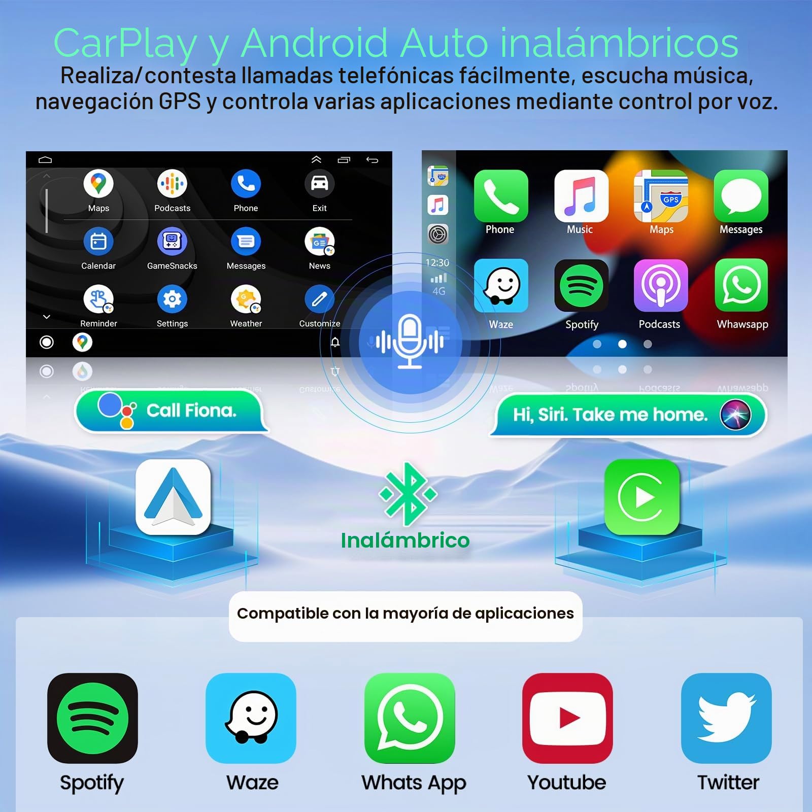 Roinvou 4+64G Radio Coche 2 DIN para Suzuki SX4 2006-2013 Fiat Sedici 2005-2014 Carplay Android Auto, Android15 Pantalla Radio Coche 9 Pulgadas con MirrorLink Bluetooth WiFi GPS 32EQ RDS/FM SWC Cámara
