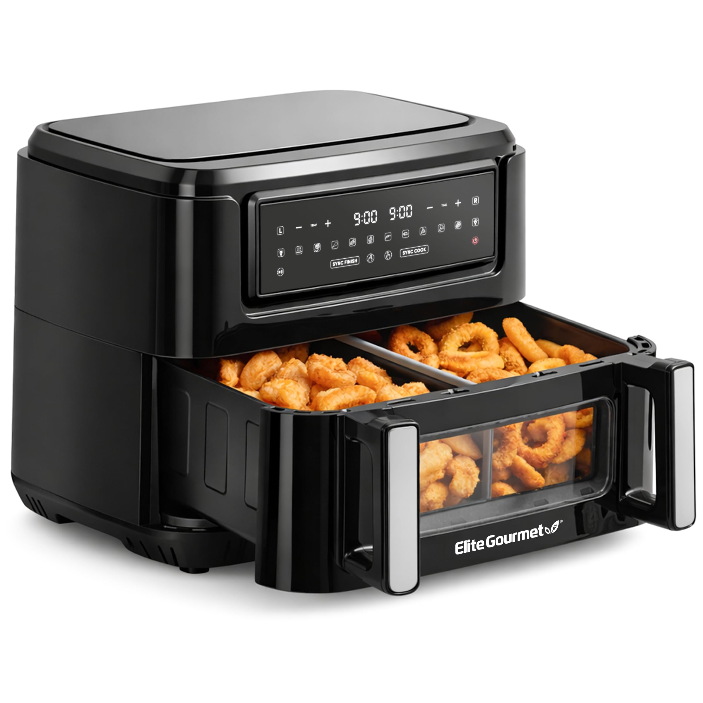 Elite Gourmet Dual Zone Air Fryer Oven 11QT