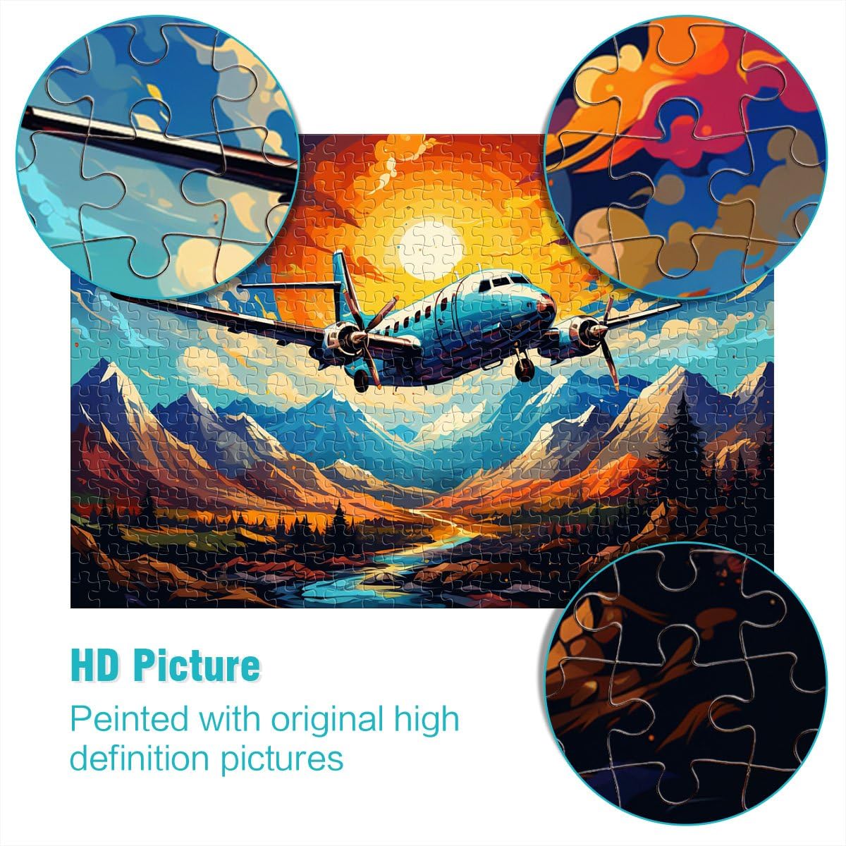 Puzzle da 2000 pezzi per adulti Un vecchio gioco familiare divertente e colorato di aeroplano è ideale come Regalo per tutta la famiglia 27,56 pollici x 39,37 pollici
