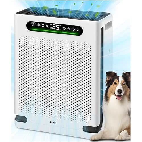Air Purifiers for Home Large Room Up to 2600 Ft², HEPA Air Purifier with Washable Filter & Air Quality Display, Powerful Turbo Mode Air Cleaner for Pet Hair Odors Smoke Dust