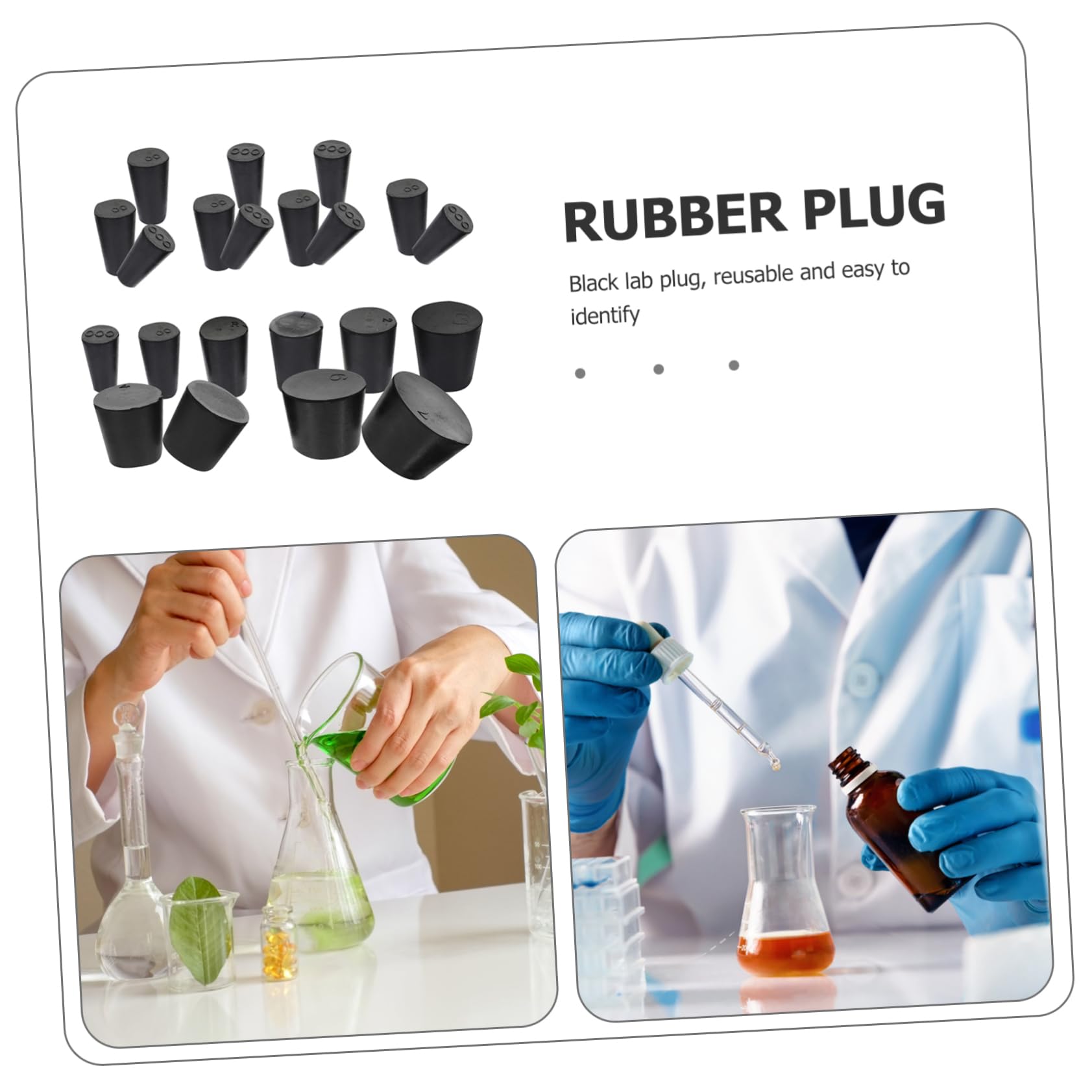 PRETYZOOM 3 Set Tappo Di Gomma Per Spina Da Laboratorio Tappi Di Arresto Parti Di Ricambio Per Laboratori Plug Del Tappo Tappisti Di Gomma Da Laboratorio Nero Gomma Da Cancellare 27 Pezzi*3