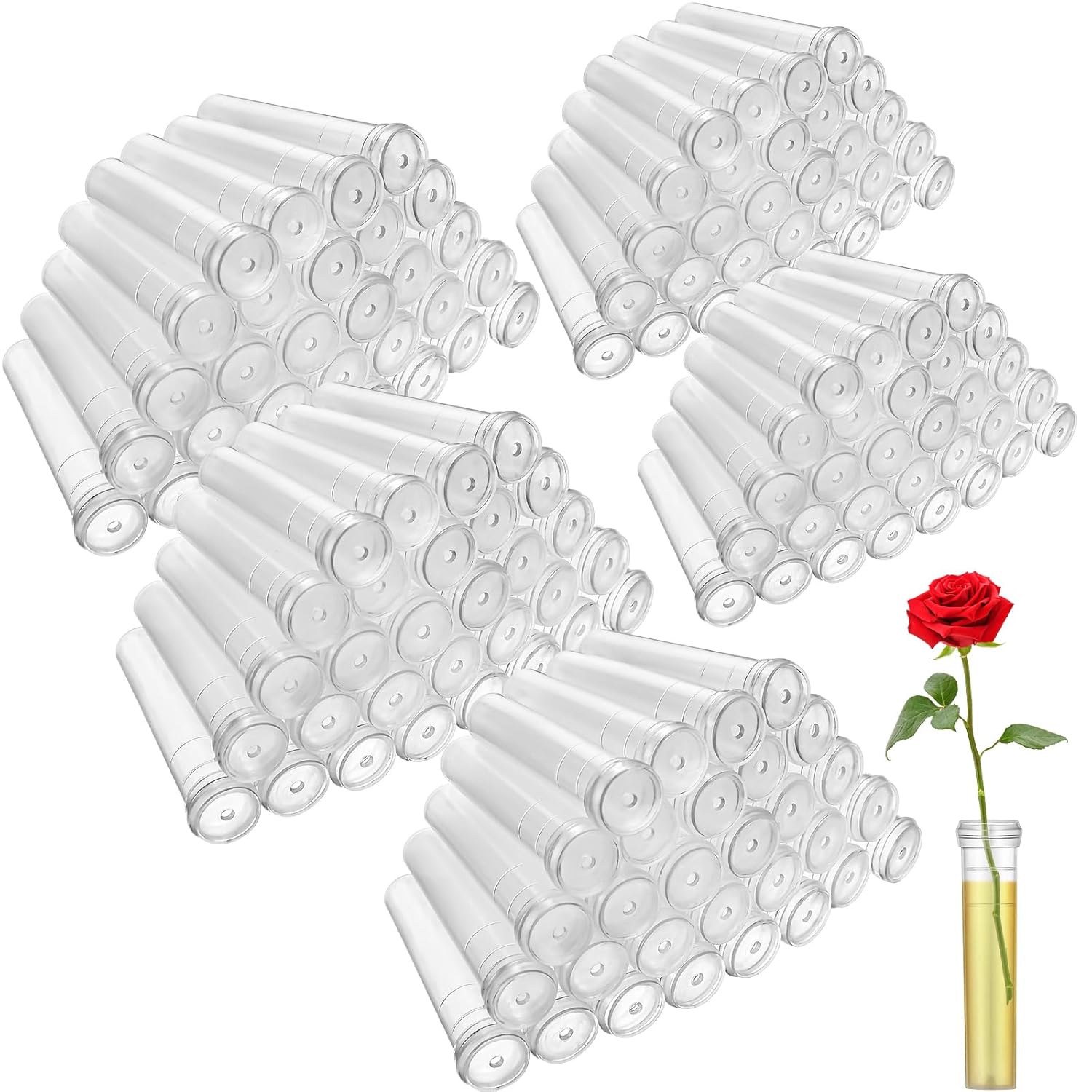 500 Pcs Flower Water Tubes Reusable Plastic Vials for