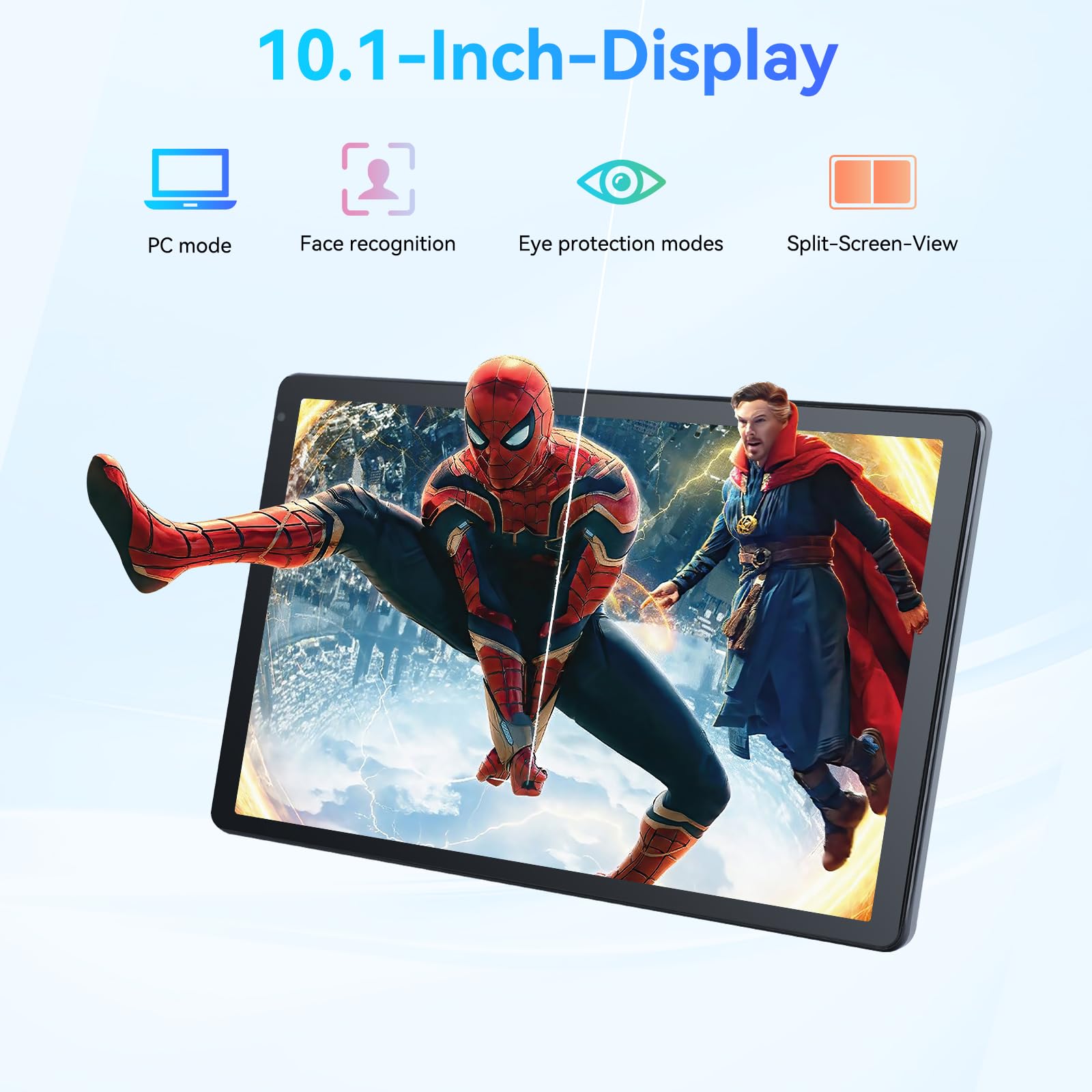 Whitedeer Tablet, Tablet 10 Zoll, Android Tablet mit 30GB RAM 128GB ROM, Octa-Core, HD IPS Touchscreen, 5000mAh Akku, WiFi 6, Bluetooth 5.0, Dual Kamera, Face ID, Google-Zertifiziert, Schwarz