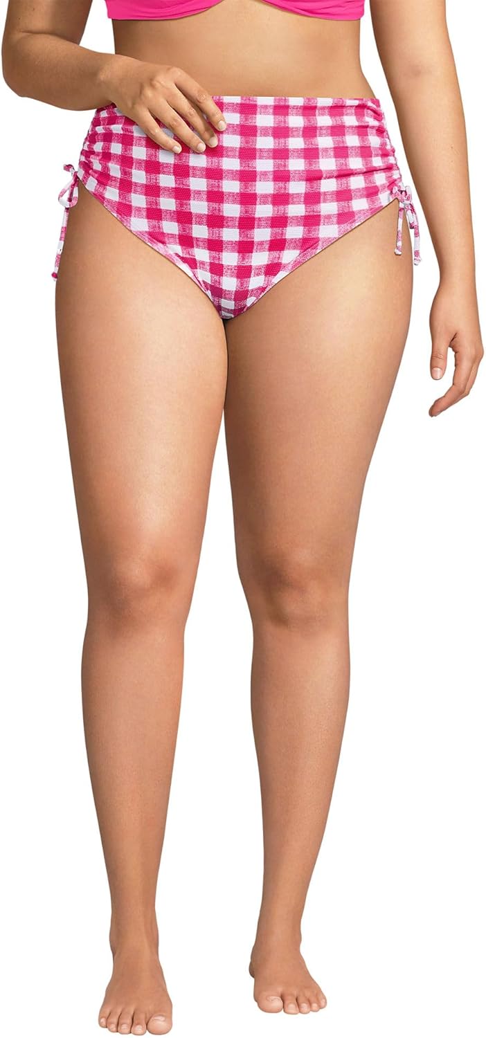Lands' End Women's Chlorine Resistant Adjustable High Waisted Bikini Swim Bottoms