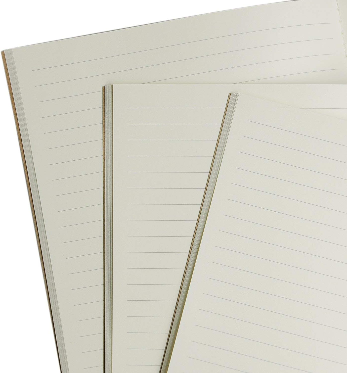 Traveler's Notebook Inserts - Large Lined Paper Journal Refill - Set of 3 Pack | for Large Refillable Leather Travel Journals, Notepads, Diary and Planners | 10.7 x 7 Inch (27 x 18cm)