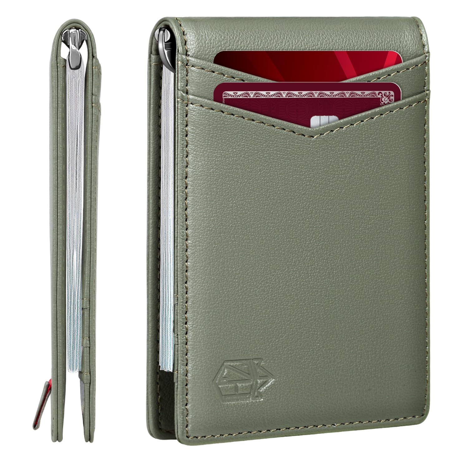 Zitahli Wallet for Men-6 Slots ID Window-Mens Wallets-Slim Wallet Classic Spring Money Clip RFID Blocking-Gift for Men
