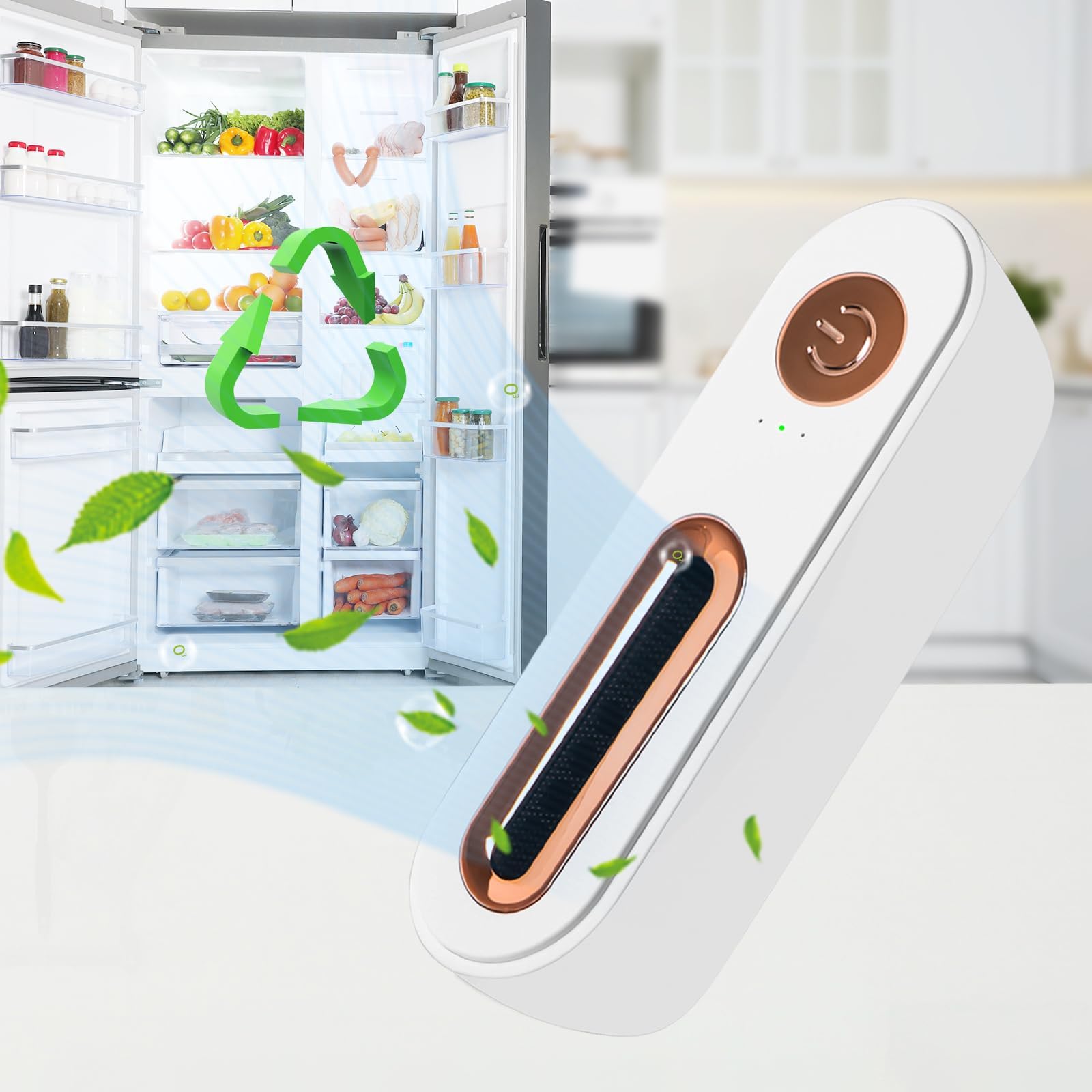 Fridge Deodorizer Reusable for Years, Mini USB Refrigerator Deodorizer More Effective than Baking Soda and Charcoal Odor Absorber, Fridge Odor Eliminator, and Air Purifier for Car, Closet, Shoes