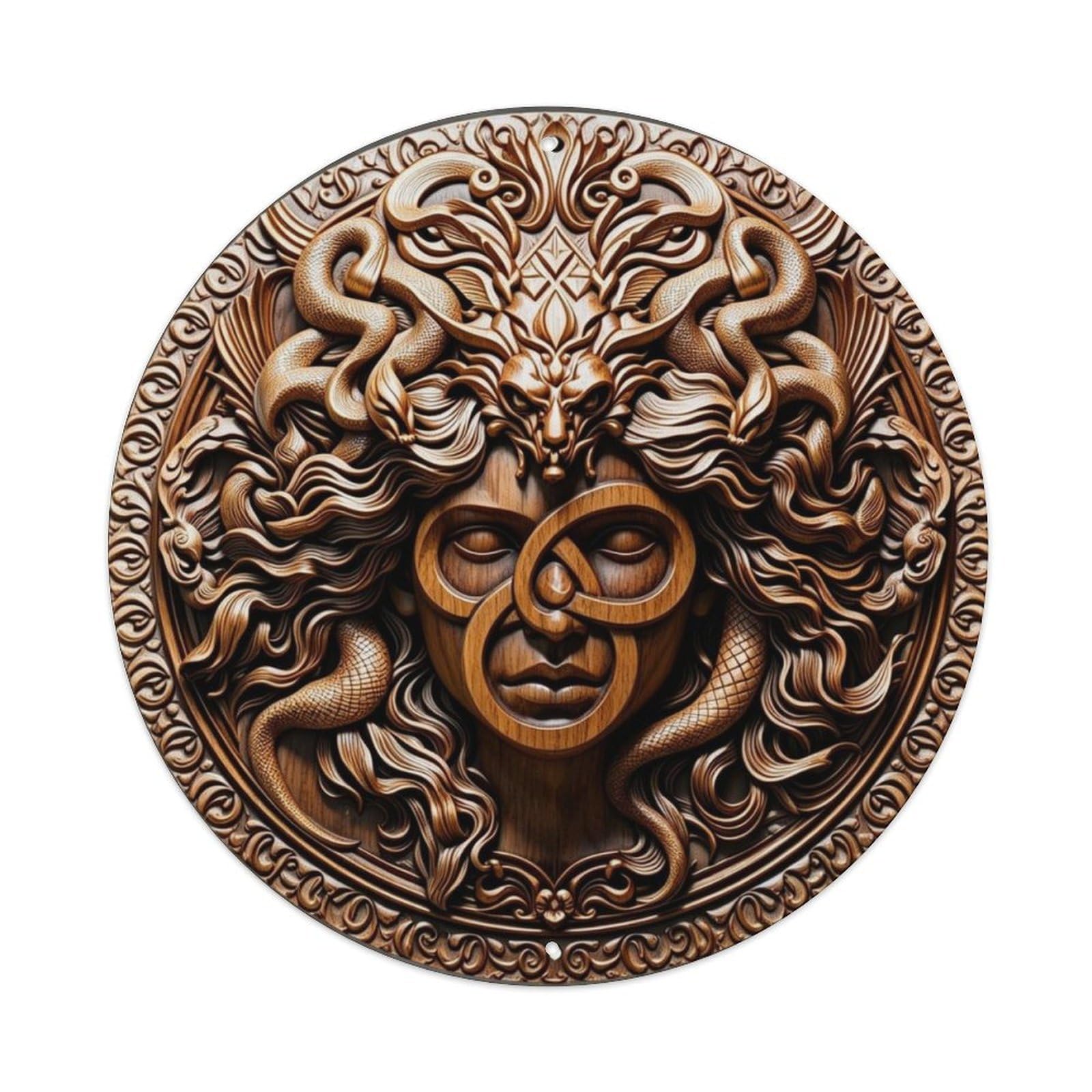 Triskelion Triple Spiral Celtic 3D Carved Metal Tin Sign Plaque