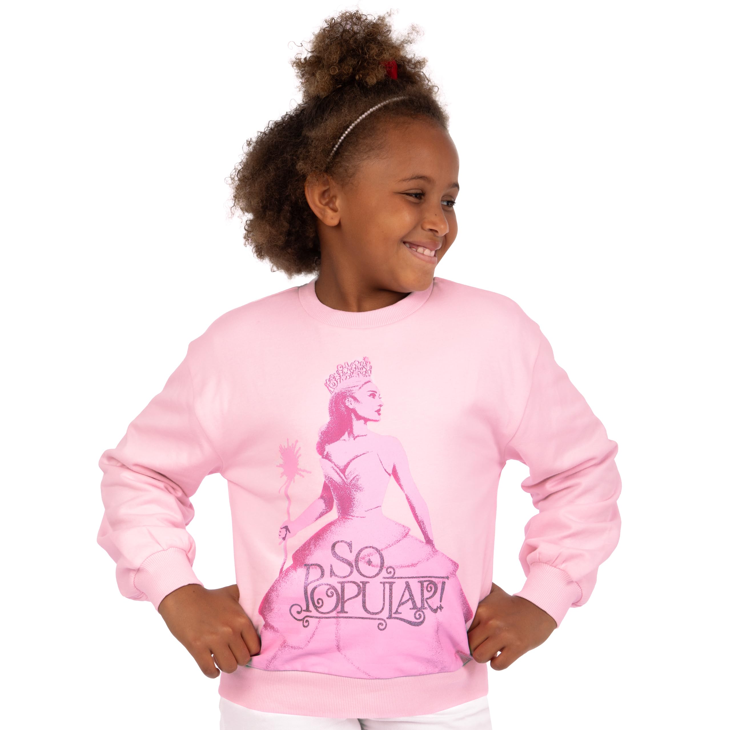 WICKED Bluza | Glinda Bluza Dla Dziewczynek | Bluza Z Brokatem Dla Dziewczynek | Rosa 140