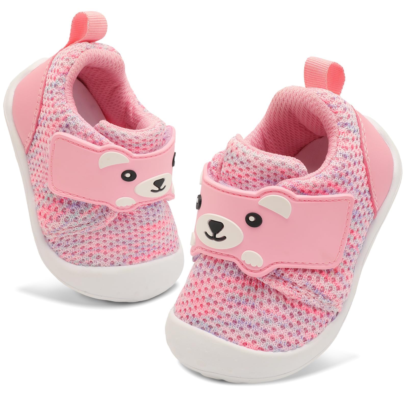 JOINFREE Baby Walking Wide Shoes Infant Boys Girls Breathable Barefoot Shoes Crib Tennis Shoes Lightweight Non-Slip Sneakers First Walkers — view 9