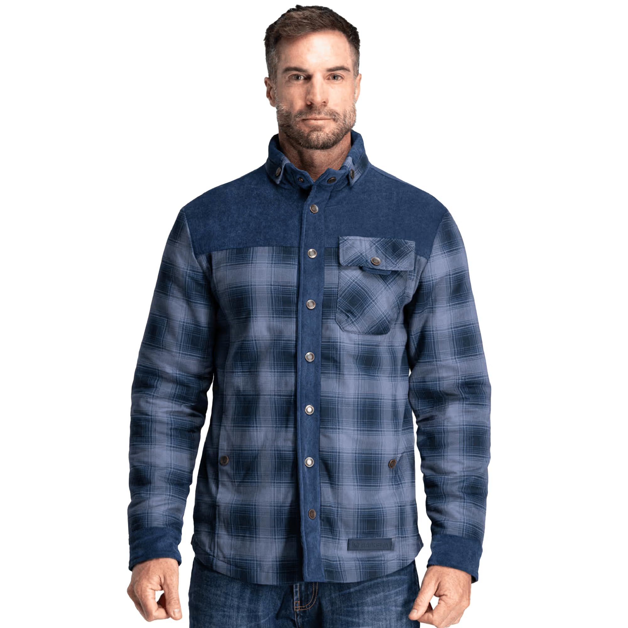 BAERSKIN Quilted Insulated Flannel Hoodie for Men - Hooded Flannel Shirt Jacket - Mens Plaid Shacket S-4XL