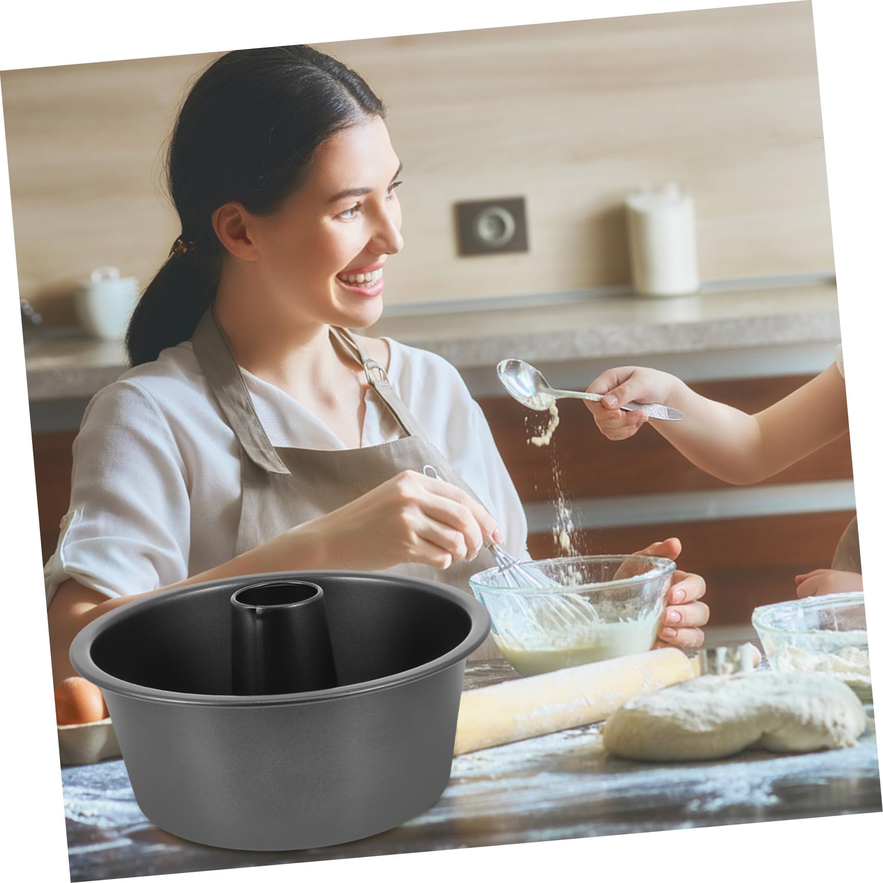 GLEAVI Molde Redondo Antiadherente y Resistente para Hornear de Acero al Carbono Diseño Hueco Adecuado para Repostería y Cocina Casera