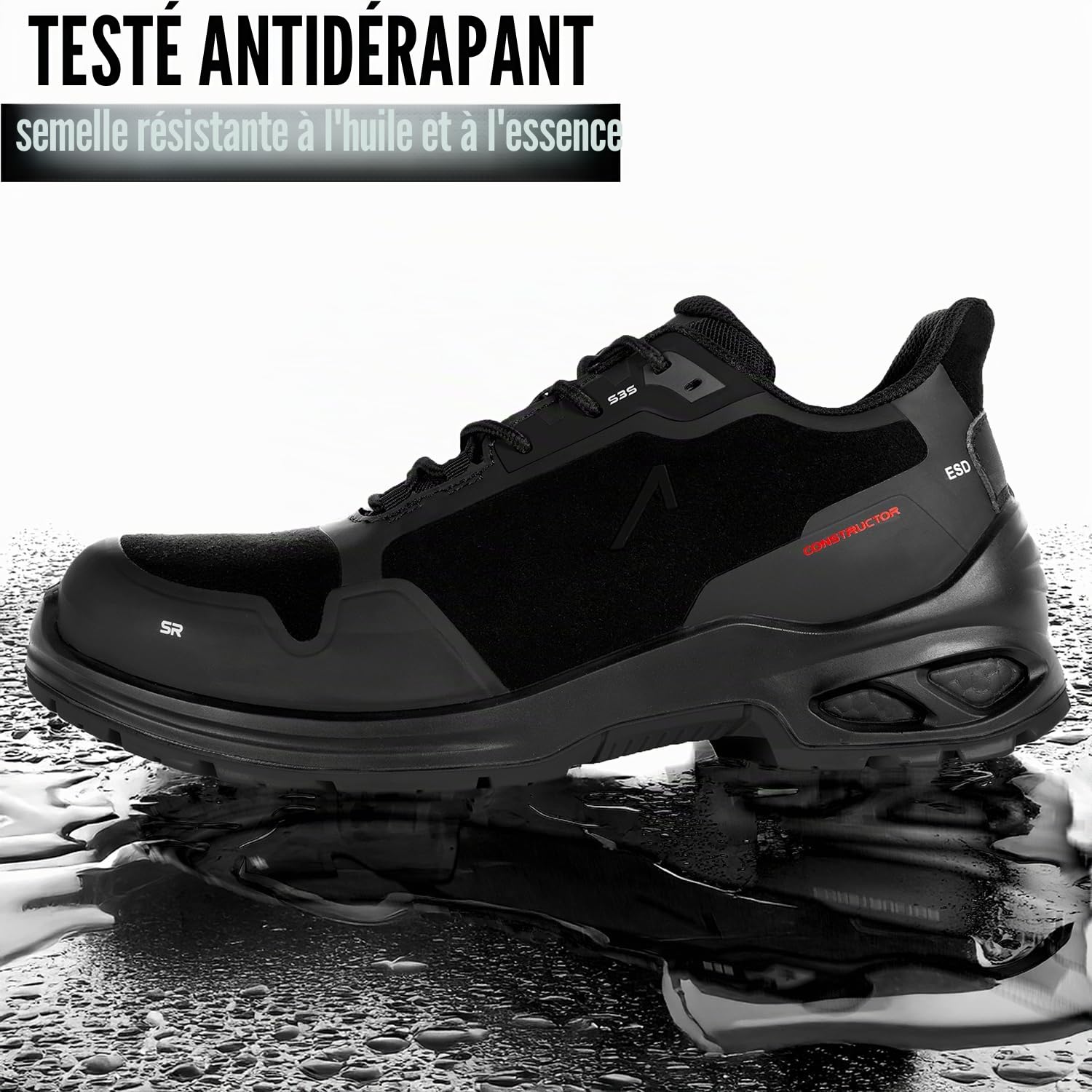 ACE Constructor S3 Chaussures de Travail - Légères, résistant à l'eau & étanches - Chaussures de sécurité pour Femmes & Hommes