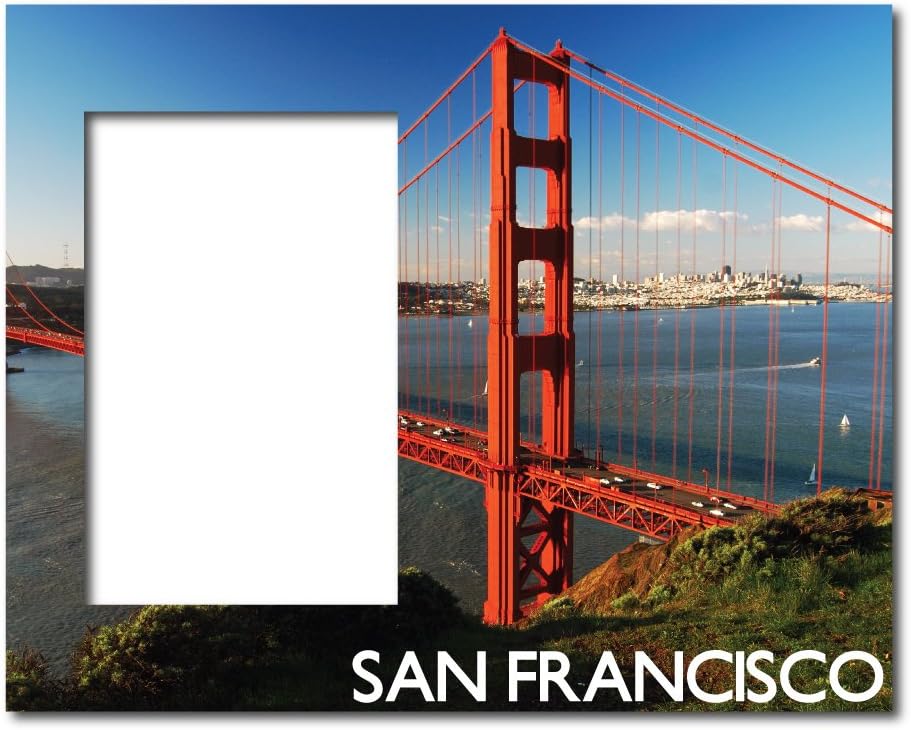 VictoryStore Gift Frame - San Francisco Picture Frame - Golden Gate Bridge - Holds 4 inches x 6 inches Picture