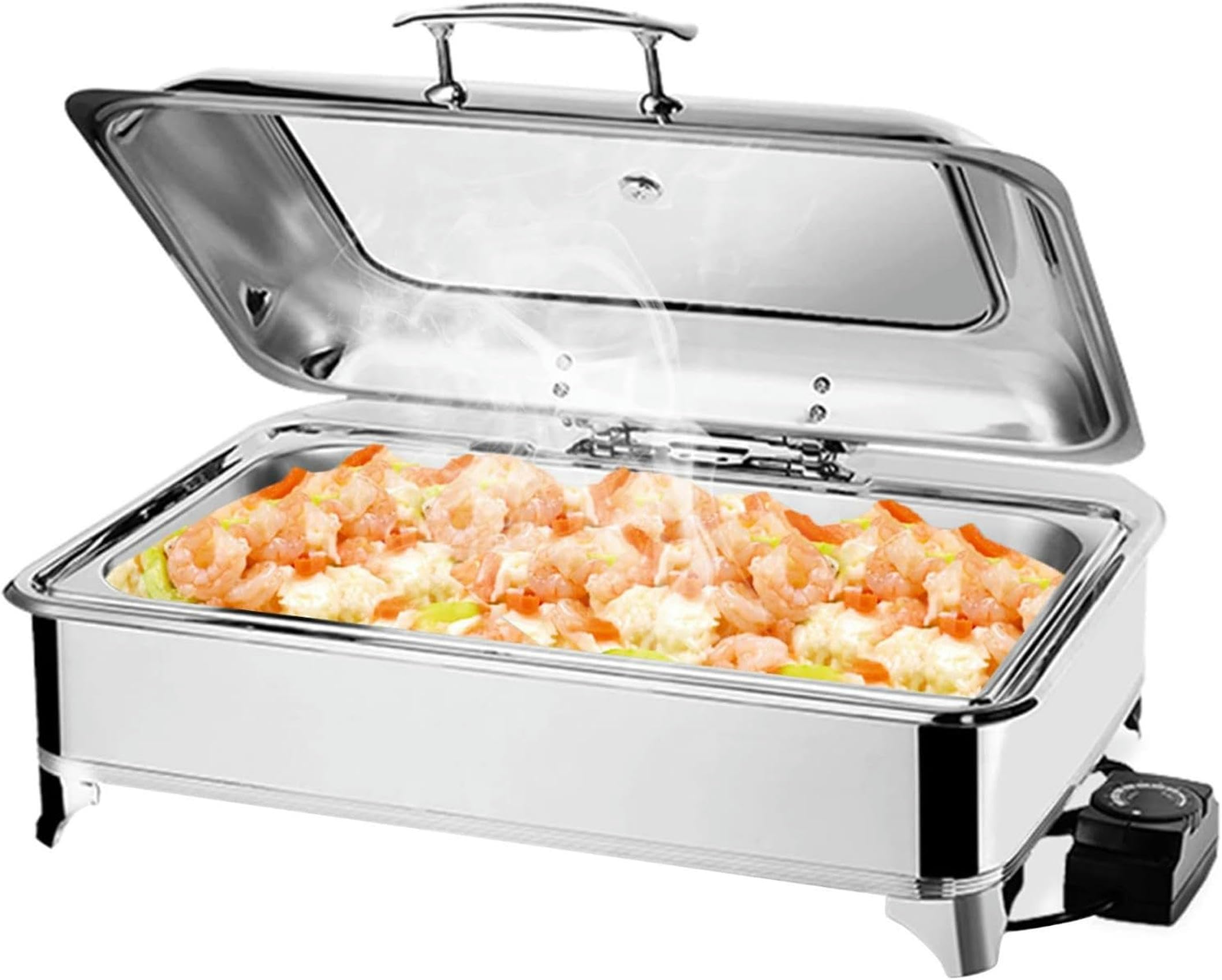 Calentador de Alimentos de 9 litros para Buffet de Fiestas, Calentador eléctrico con Control de Temperatura, Plato de Acero Inoxidable para Fiestas, Equipo de buffe,