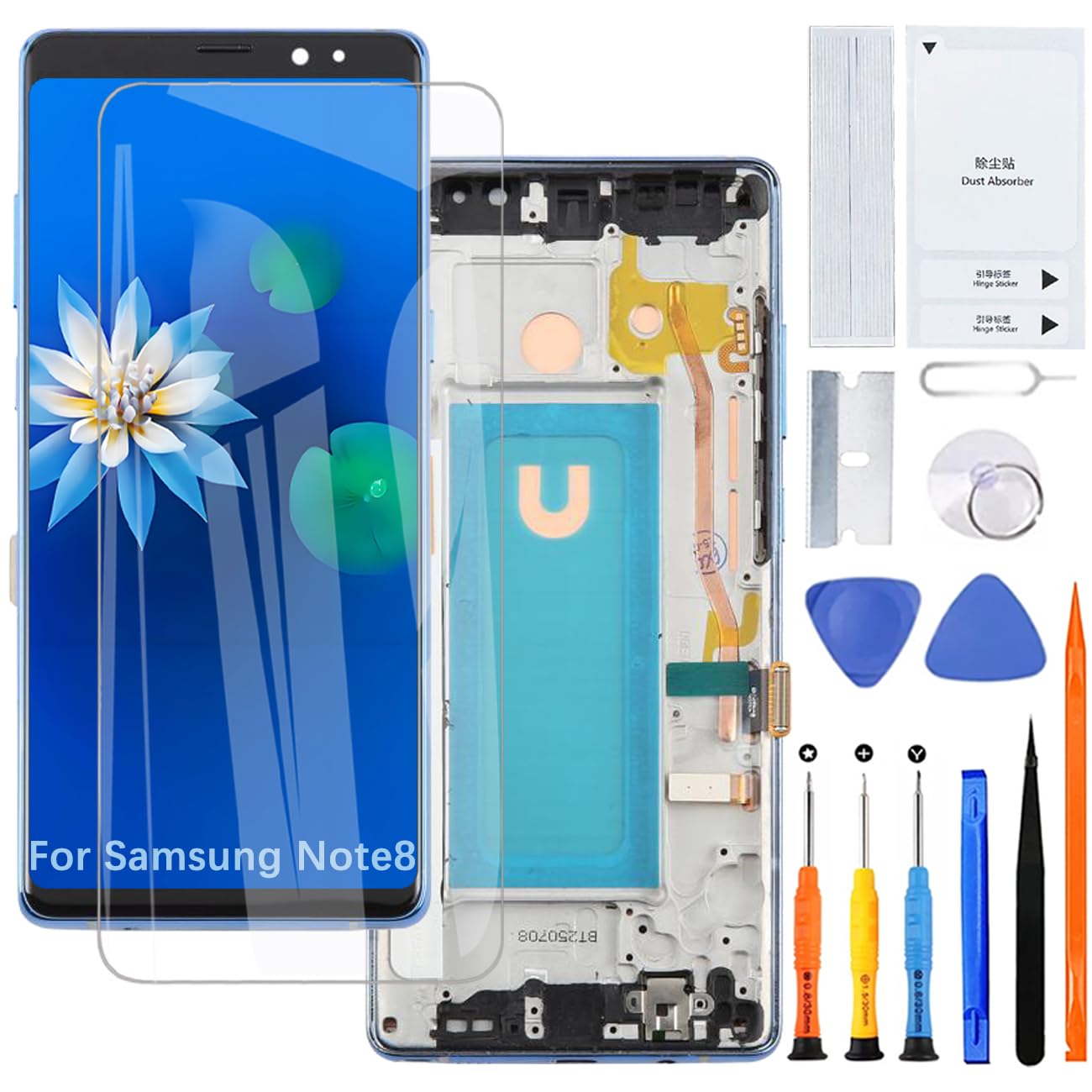 Display Bildschirm für Samsung Note8 TFT Blau mit Rahmen