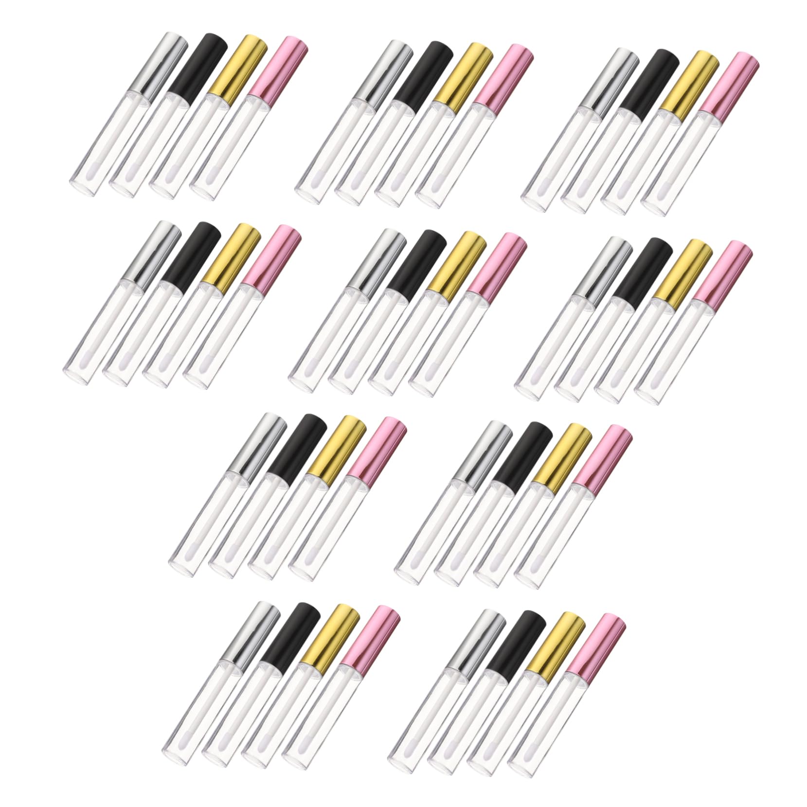 Lot de 40 Tubes de Gloss à Lèvres Vides 10ml, avec Brosse