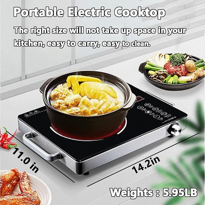 Estufa Vitrocerámica 1 Puesto 36 cm Empotrable 110V miniatura 7