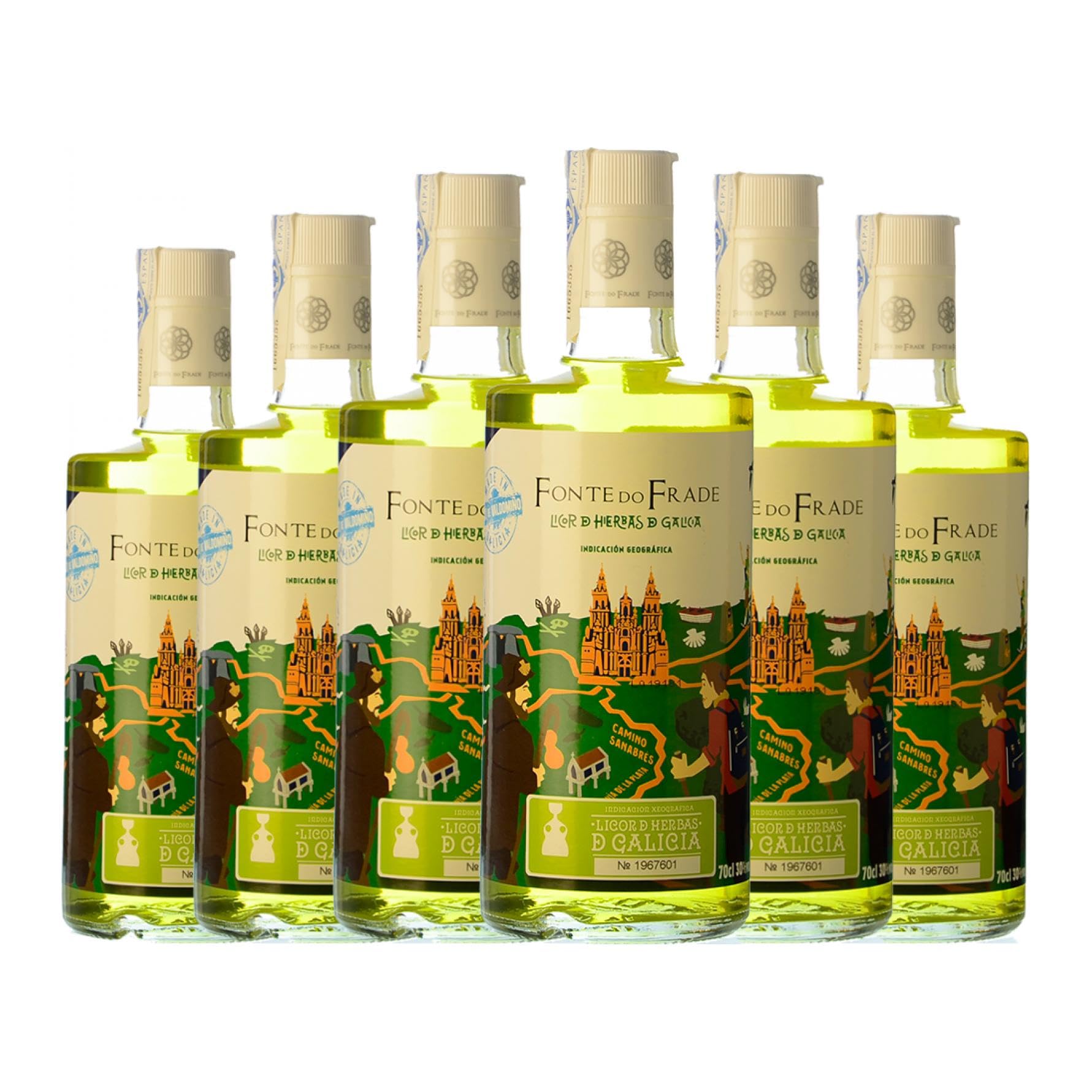 Licor de hierbas Pazo Valdomiño Fonte do Frade 70 cl (Caja de 6 Botellas de 70 cl)