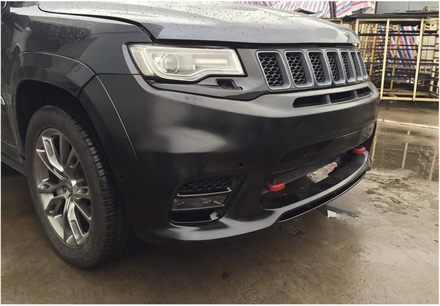 Body Kit, Compatible For Jeep Grand Cherokee 2017 Front Bumper Rear Bumper Side Skirt (Color : FULL SET)