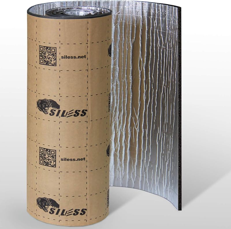 Siless Liner 157 mil (4 mm) 36 sqft Aluminum Foil Finish Car Sound Deadening & Heat Insulation Closed Cell Foam - PE Foam Sound Deadener