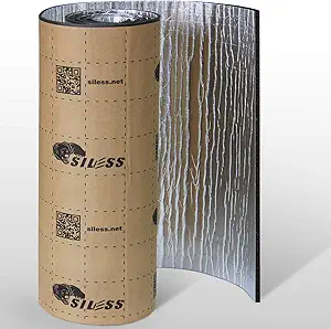 Siless 157 mil (4 mm) Aluminum Foil Finish Car Sound Deadening & Heat Insulation Closed Cell Foam - PE Foam Sound Deadener