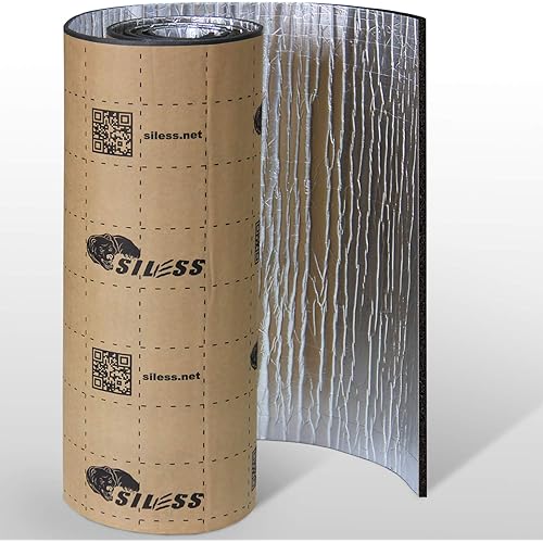 Siless Liner 157 mil (4 mm) 36 sqft Aluminum Foil Finish Car Sound Deadening & Heat Insulation Closed Cell Foam - PE Foam Sound Deadener