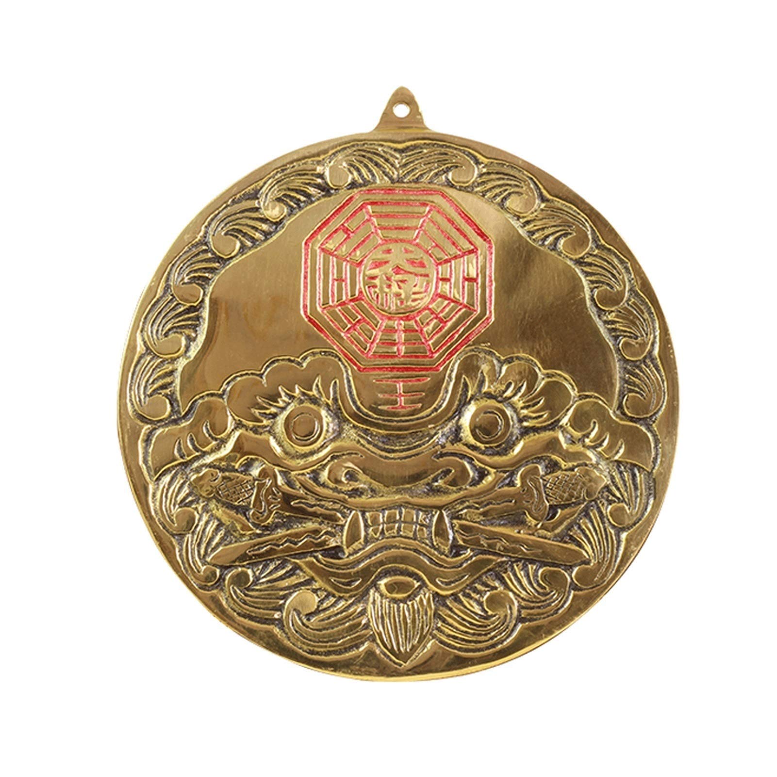 HDBCYUAZ Bagua Mirror Convex Bronze Feng Shui Crafts Tiger Head(15cm)