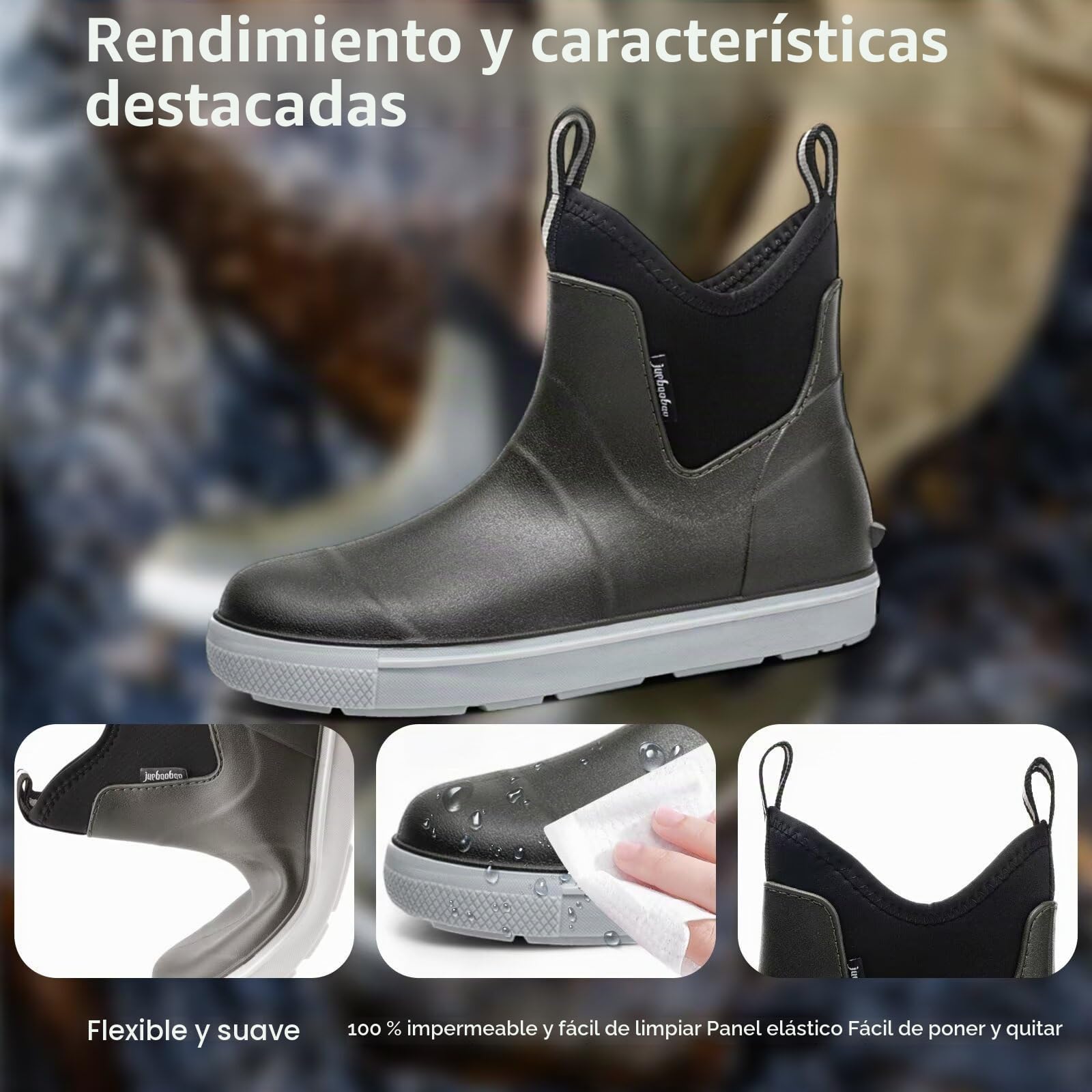 Botas de Agua Hombre Impermeables para Invierno Botas de Trabajo y Botines Antideslizantes Zapatos LluviaImpermeables Abrigados para Senderismo Jardinería Pesca