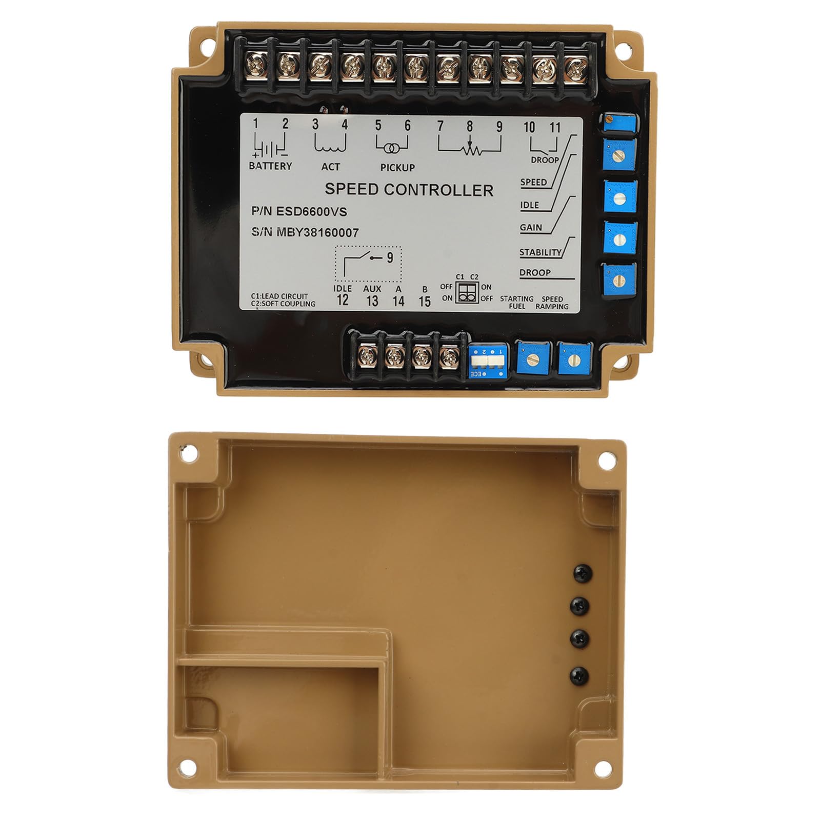 Omabeta Elektroniczny Regulator Prędkości ESD6600VS Szybki i Dokładny Sterownik Silnika dla Generatorów 12–24 VDC Wydajność Silnika