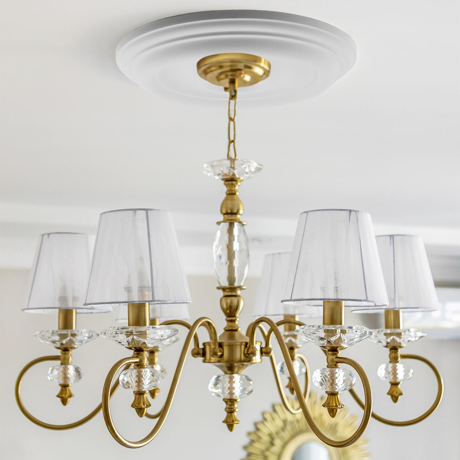 Wealrit White Decorative Round Ceiling Medallion 1PCS, 12" OD — Amazon image 8