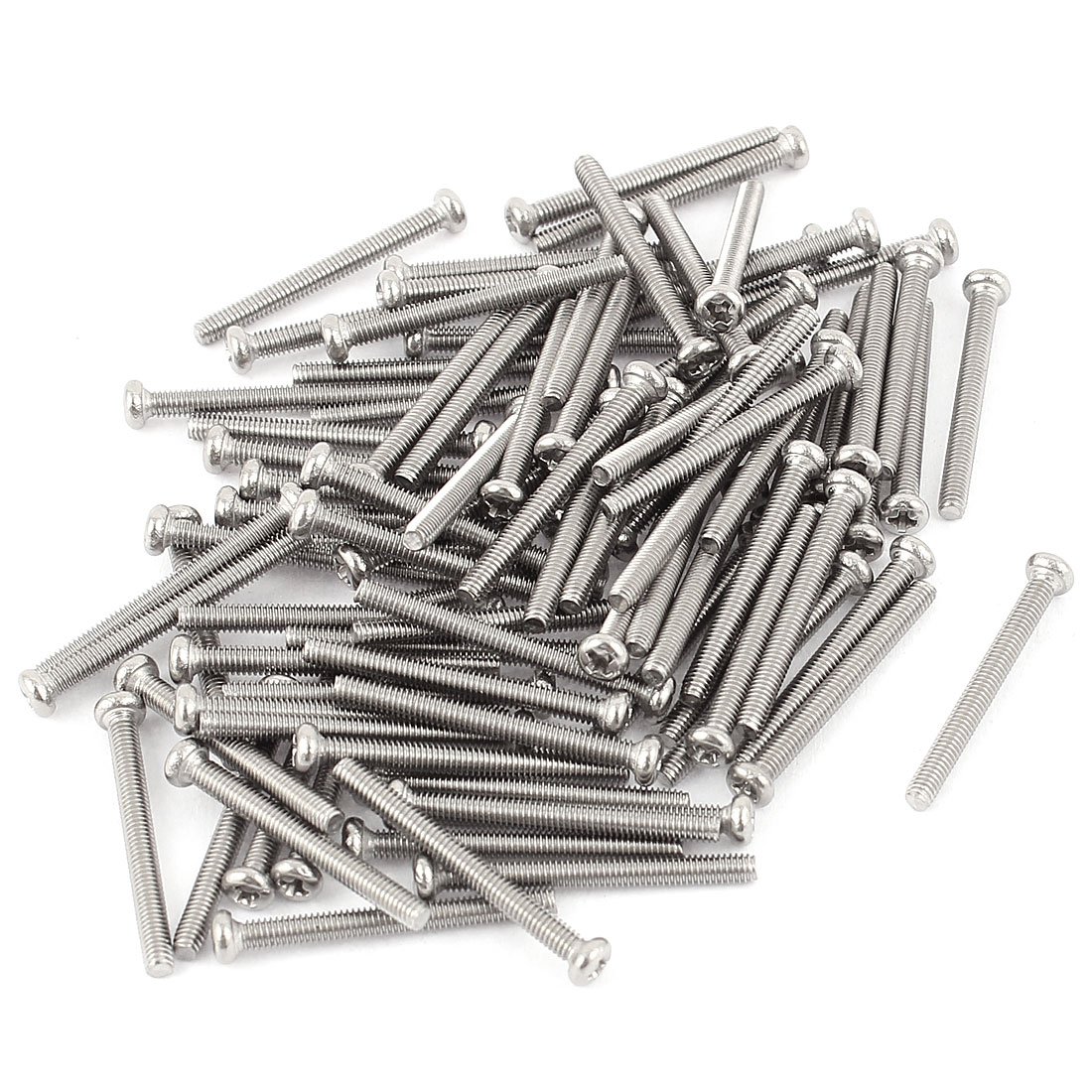 Uxcell Silver Sourcingmap M2.5 X 25Mm 304 Stainless Steel Phillips Round Head Screws Bolt 60Pcs