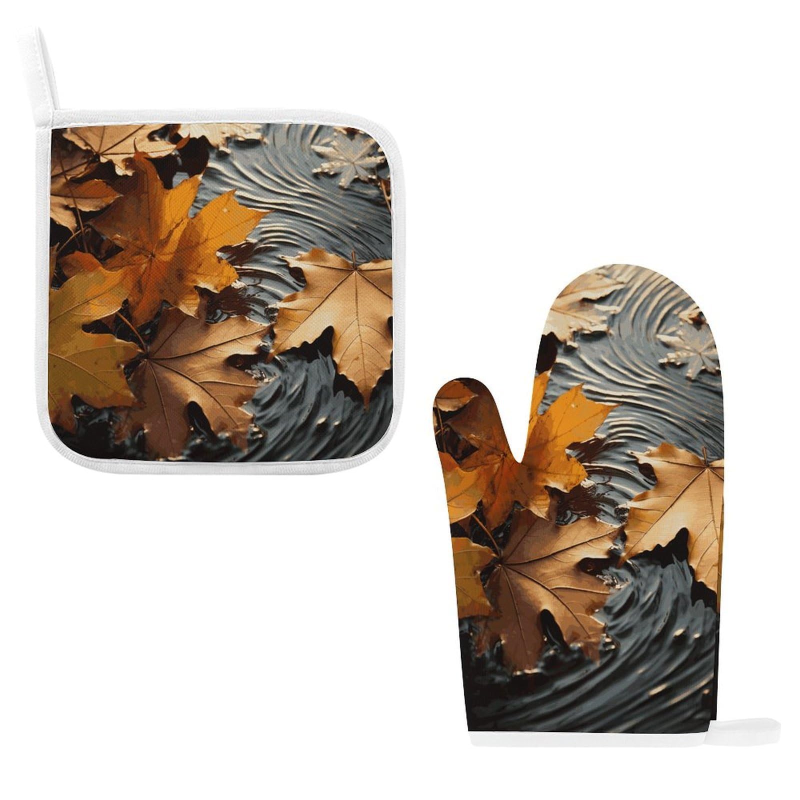 Fodpand Style Fall Leaves Oven Mitts And Pot Holders Sets