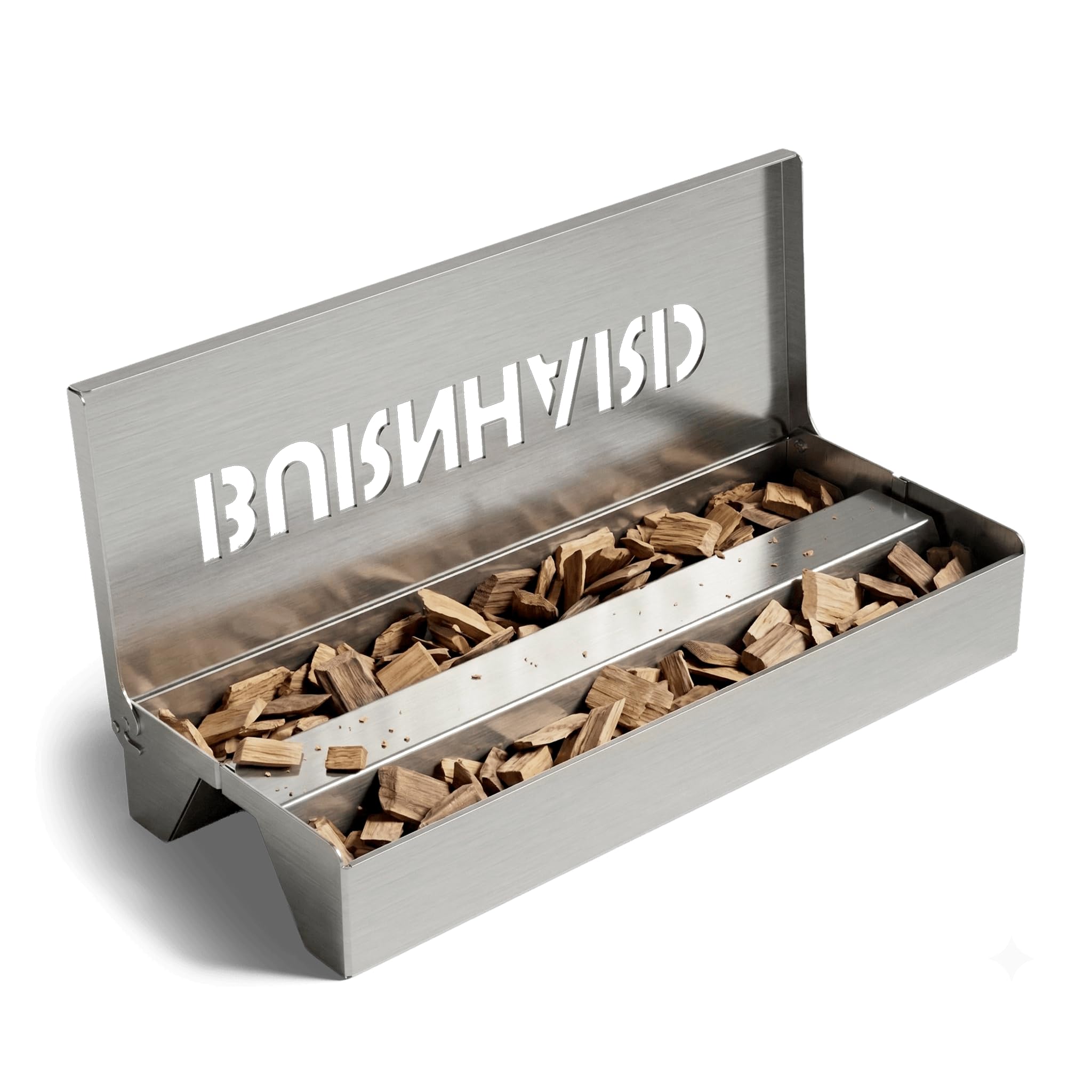 BURNHARD® Smokerbox für Gasgrill, Edelstahl, passgenau für W-Shape Flavor Bars, intensives Raucharoma, für Räucherchips & Pellets, spülmaschinengeeignet, wiederverwendbar – FRED Series 4 Smokebox