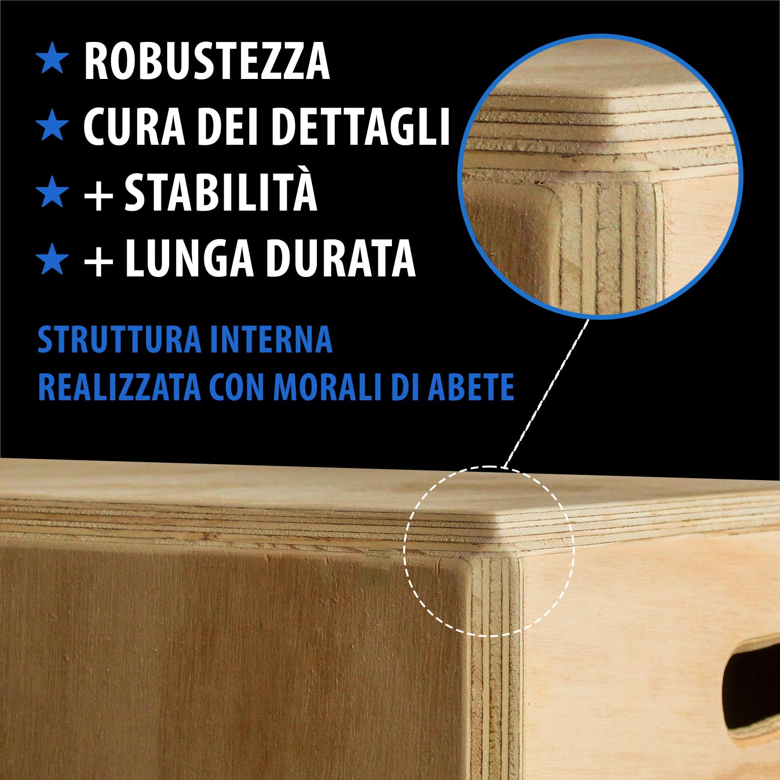 PLYOBOX Line – Plyo Box in Legno 3 in 1 - già Montata | Box Pliometrico Home Gym e Palestra - Crossfit, Salto, Functional Training – Artigianale e Made in Italy.