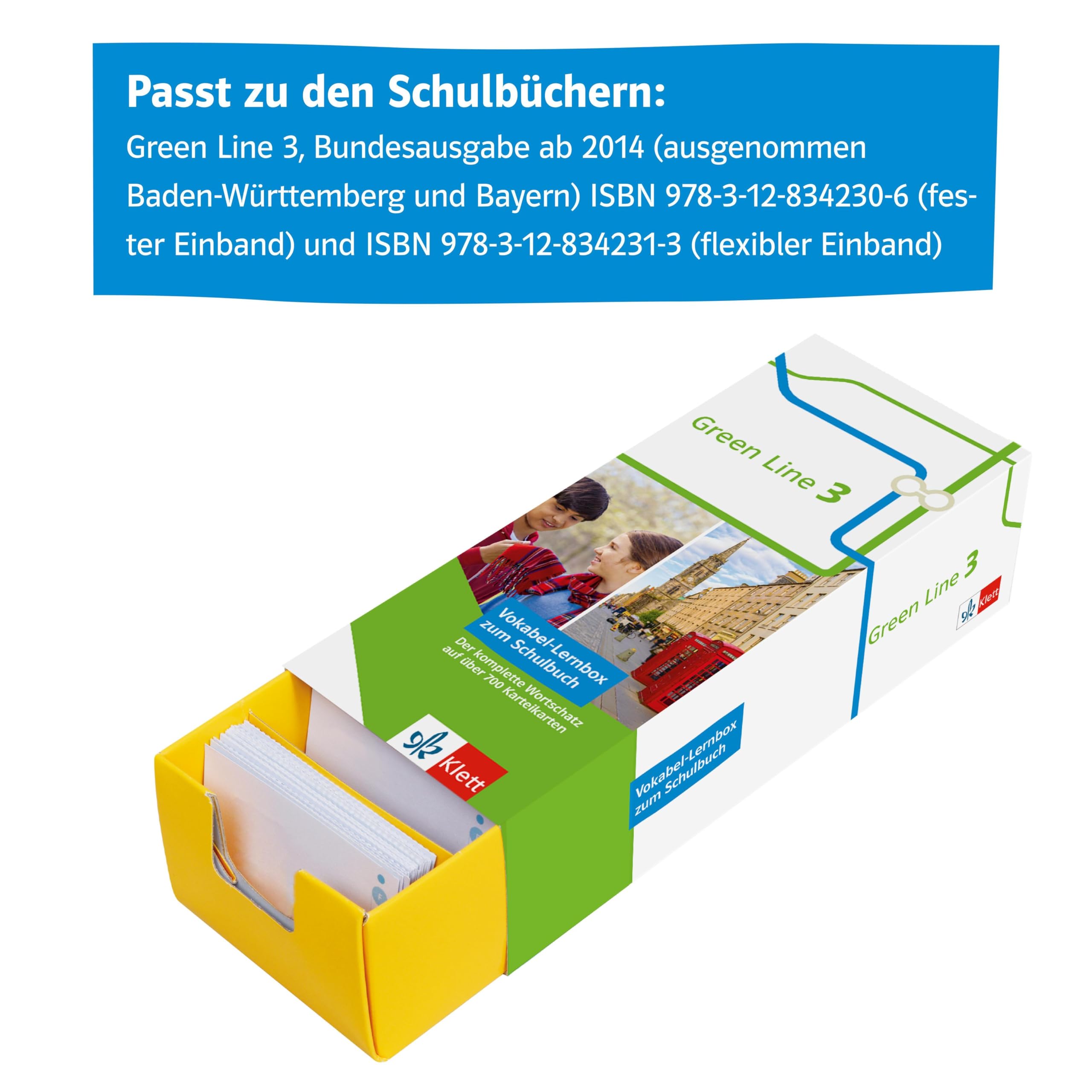 Klett Green Line 3 G8 Klasse 7 - Vokabel-Lernbox zum Schulbuch: Englisch passend zum Lehrwerk üben