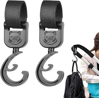 Mamãe Gancho, Gancho para pendurar carrinho giratório, carrinho com estampa urso para pendurar bolsas e fazer compras itens essenciais para bebês Aezon